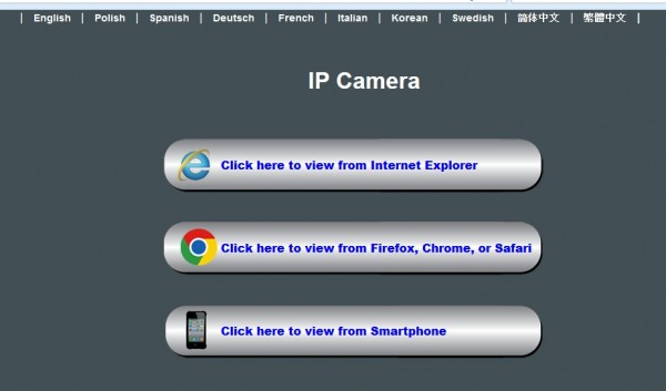 Начальная страница WEB интерфейса камеры Sricam AP004